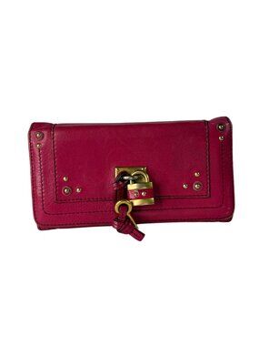 Chloé Paddington Long Wallet Pink Leather